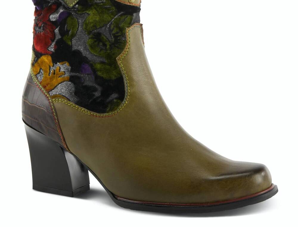 NEW L'ARTISTE women's happytime leather boot in olive